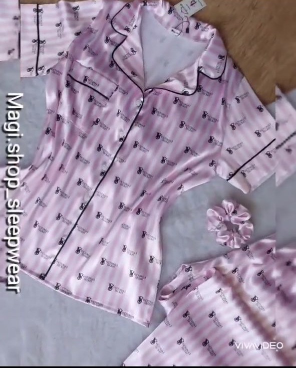 بلوز شلوار ساتن ویکتوریا طرحدار