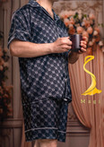 پیراهن و شلوارک مردانه ساتن دیور مشکی