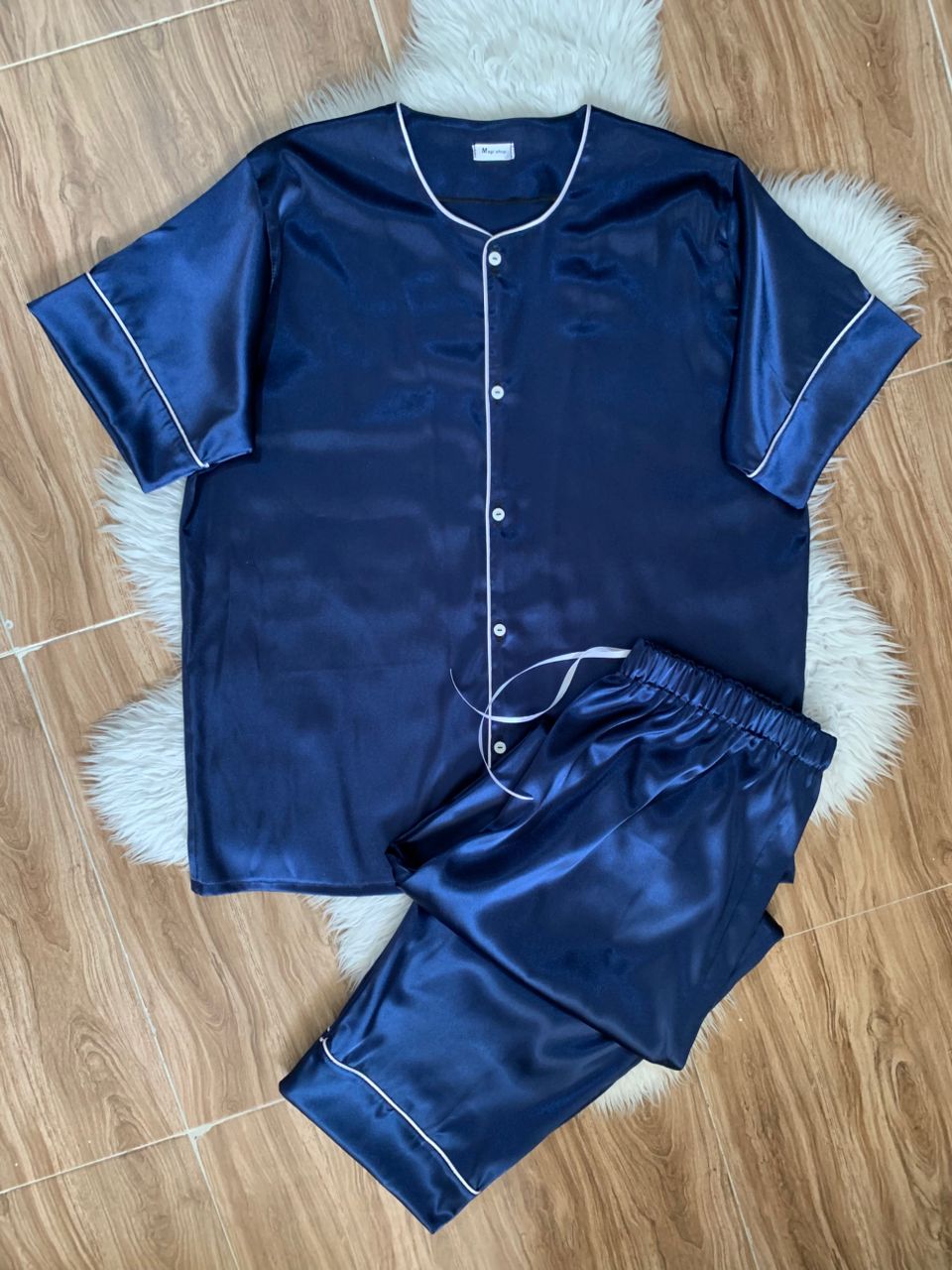 بلوز و شلوار مردانه ساتن ال ایکس سورمه ای